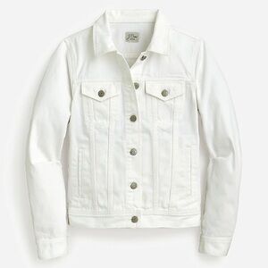 J. Crew Classic White Denim Jacket Small Vintage Style Trucker Jean Jacket